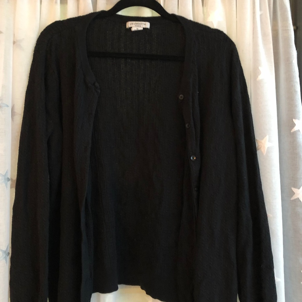 Black button up cardi by Liz Claiborne - 3x
